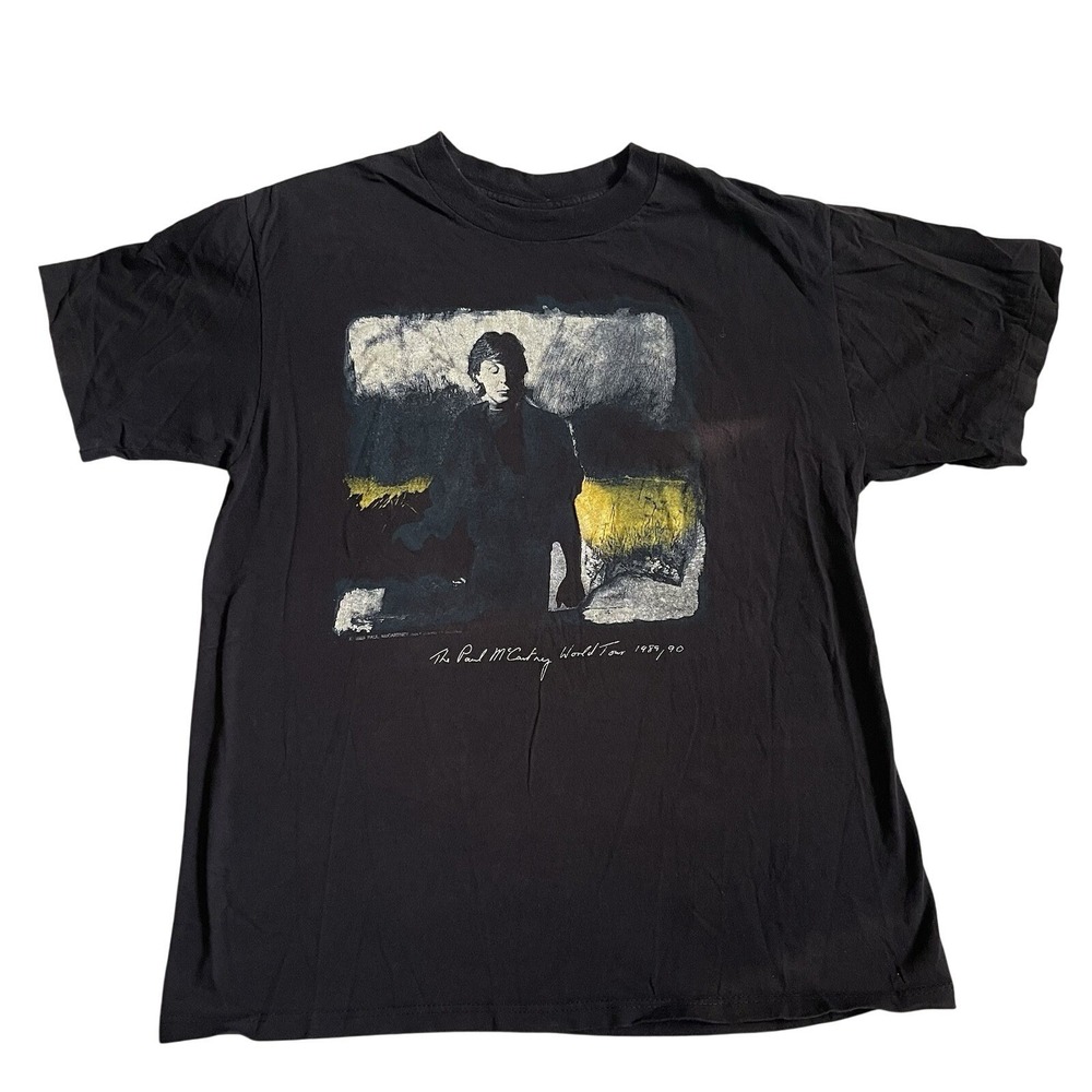 Vtg Paul McCartney Concert T-Shirt from 1989 World Tour Lg Single Stitch Brockum